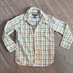 GAP Multicolor Plaid Button Down Shirt Pastel Shirt